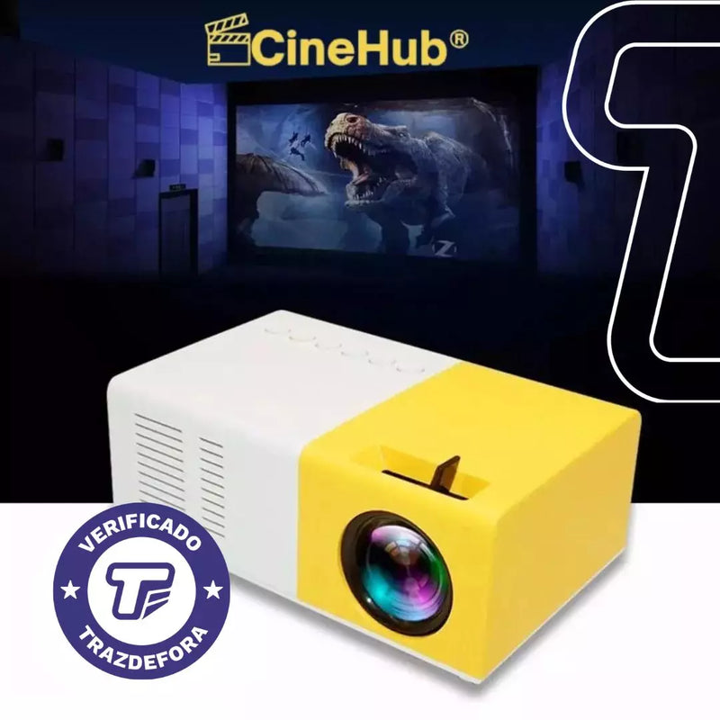 Mini Projetor Portátil CineHub®  - Som e Imagem 4K FULL HD